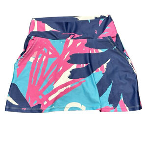 Tina + Jenna Skort Womens Size M Pink Print Tennis Skirt Golf Pickleball Pockets